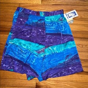 Vintage Golf Shorts 80s 90s Size 16 Tropical Palms Womens Shorts Vacation